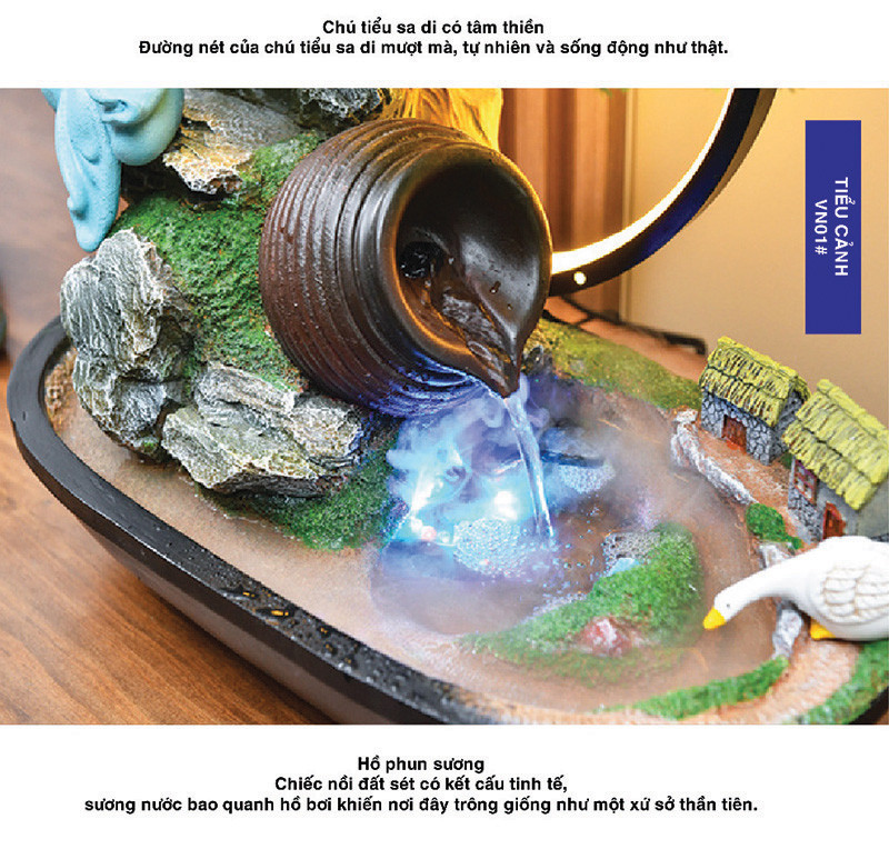 Chi tiết thác nước của mẫu tiểu cảnh mini để bàn