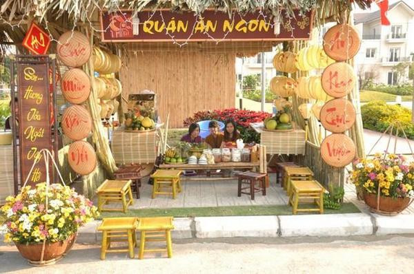 Tiểu cảnh Tết quê với đôi quang gánh