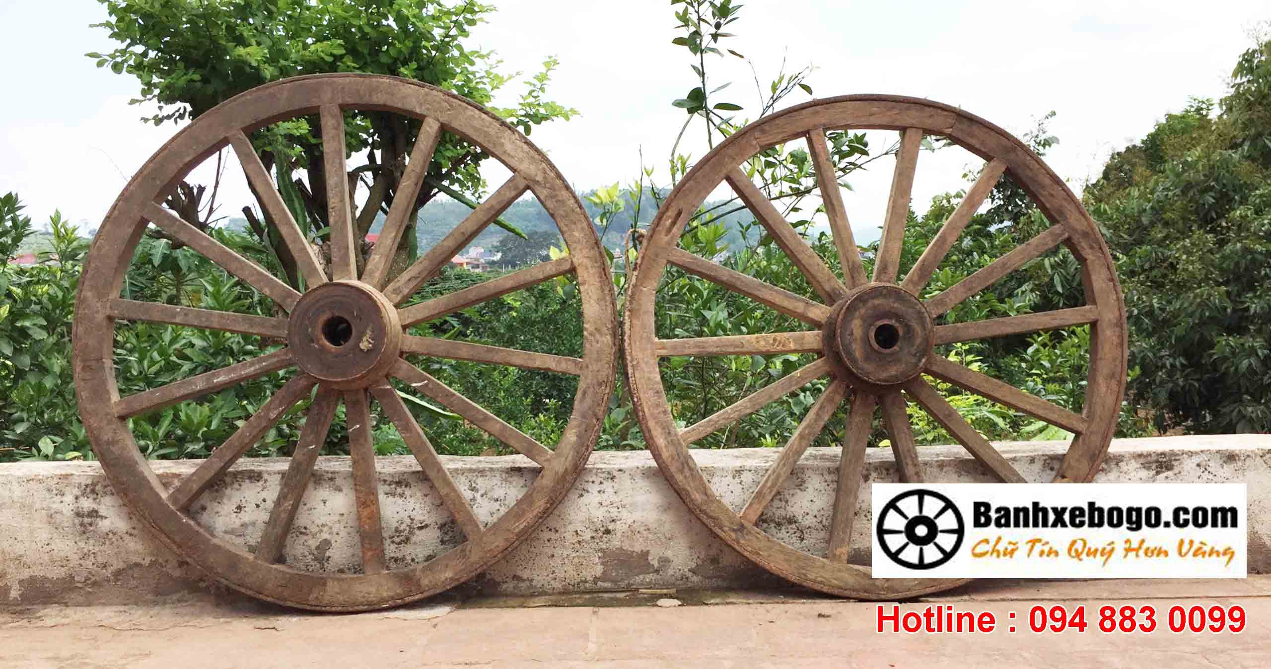 Chi tiết bánh xe bò bằng gỗ tự nhiên