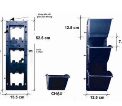 Chậu nhựa treo tường 52.5x15.5