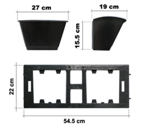 Chậu nhựa treo tường ngang 22x54.5