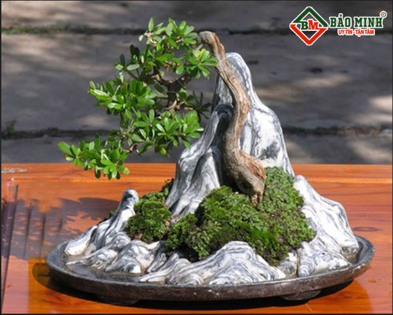 Hòn non bộ nhỏ để ở bàn làm việc